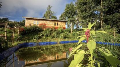 Rainwater harvesting pond