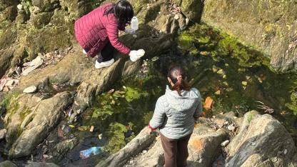 Water sampling in Nepal