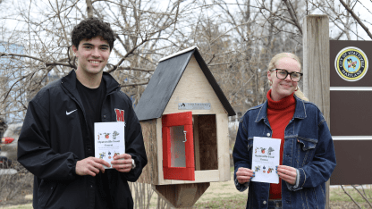 Students with little free library