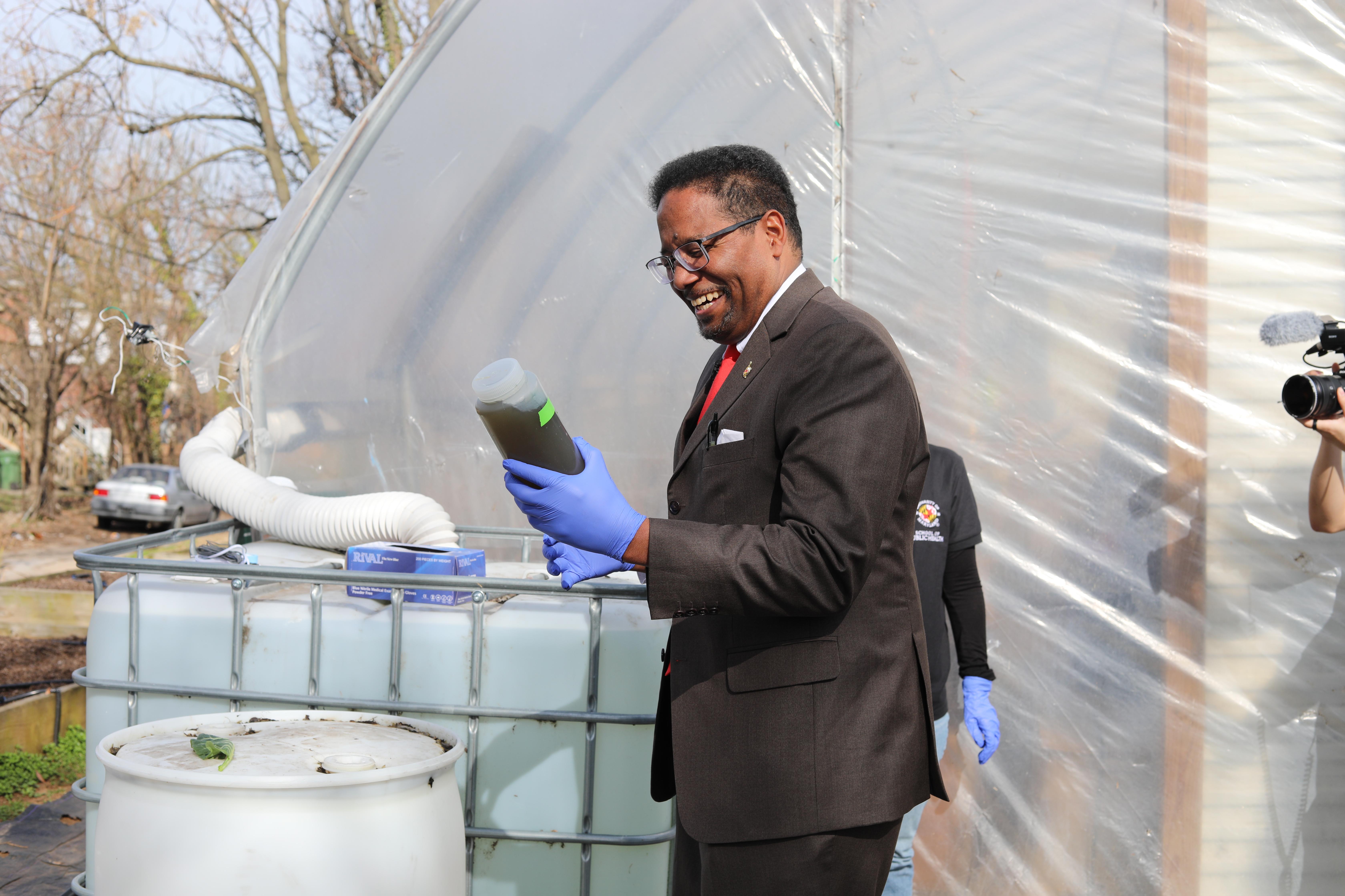 Harvested water with President Pines