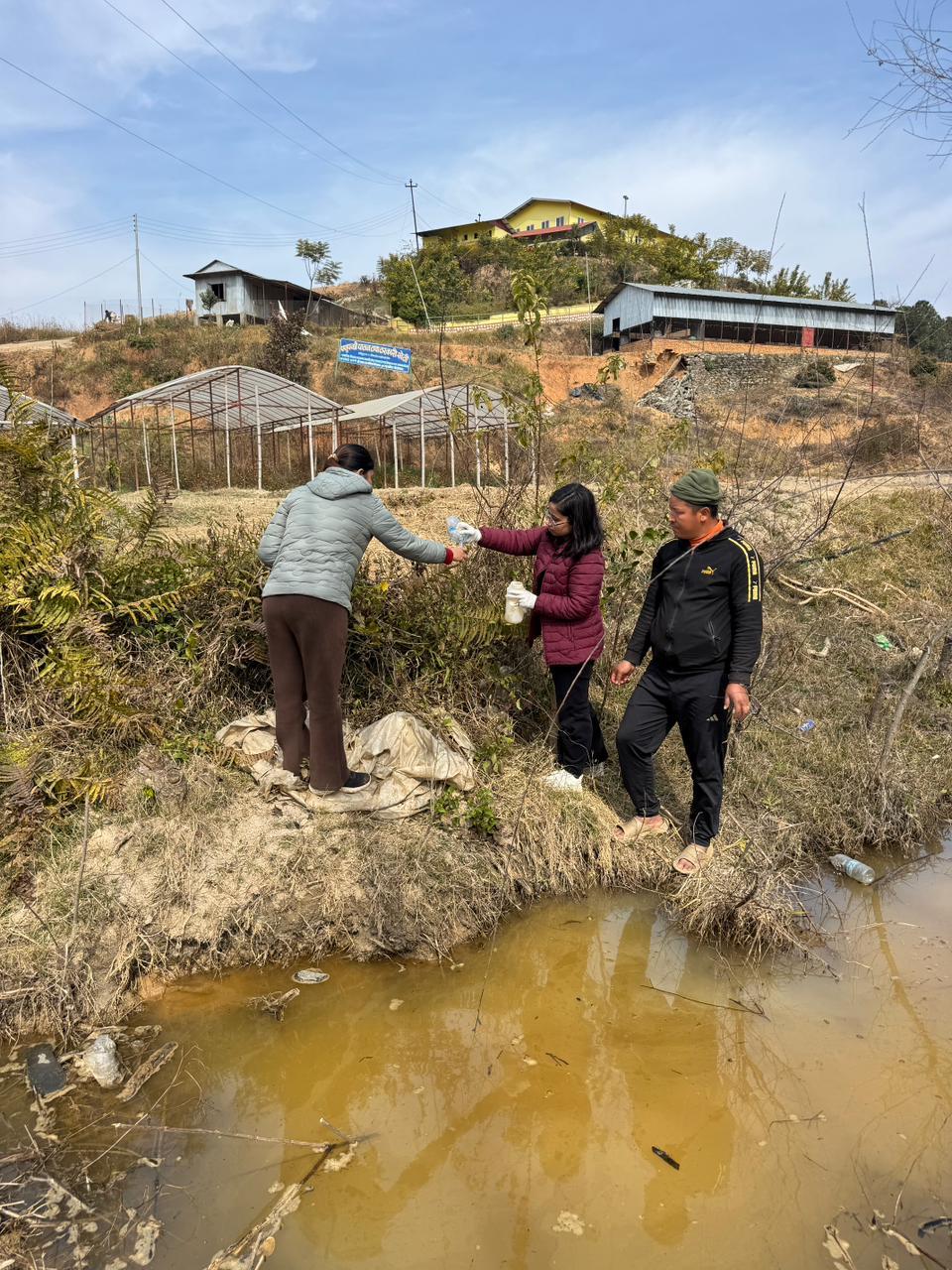 Water sampling in Nepal