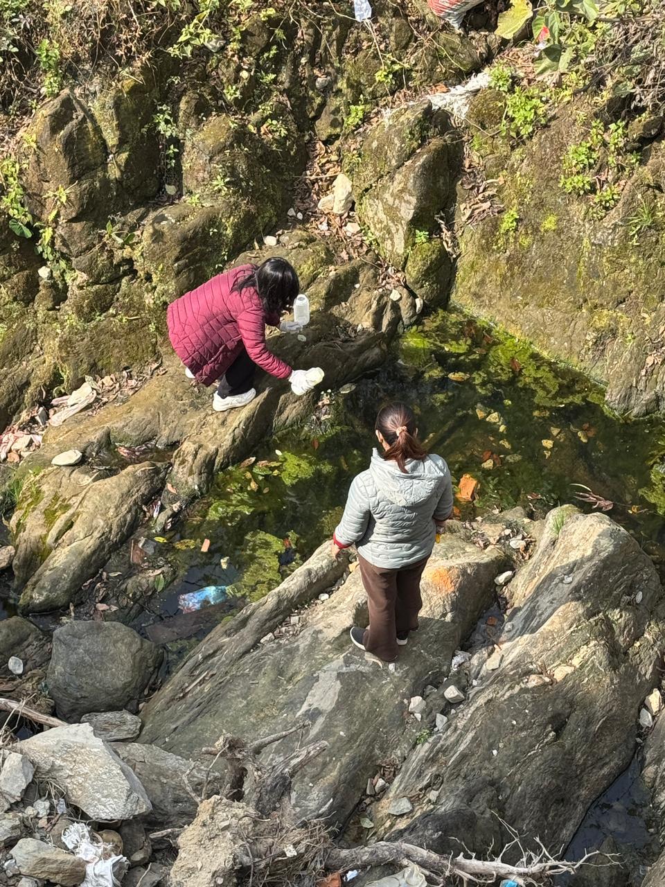Water sampling in Nepal