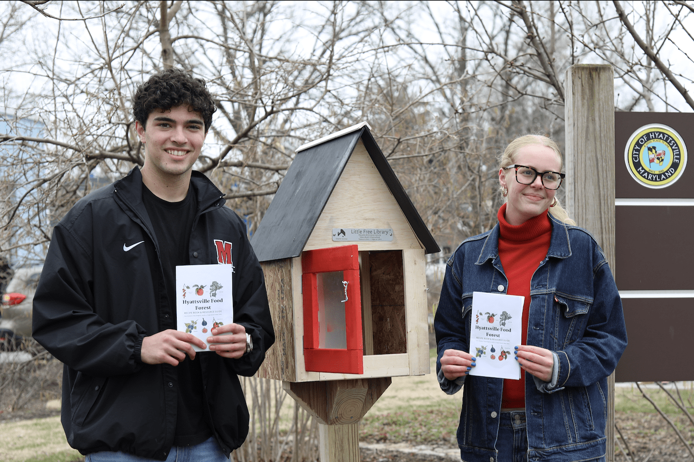 Students with little free library